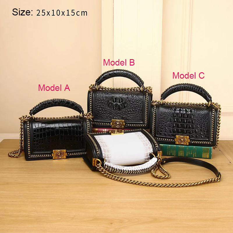 Crocodile Pattern Women Leather Crossbody Bag Satchel Bag LH3478_3 Models
