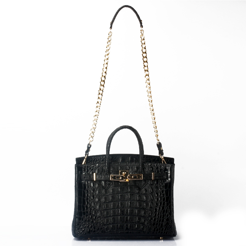 Crocodile Embossed Leather Tote LH1633L_4Colors