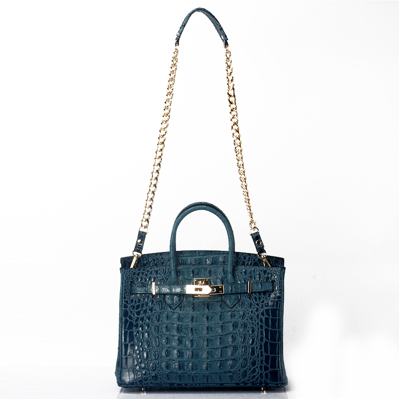 Crocodile Embossed Leather Tote LH1633L_4Colors